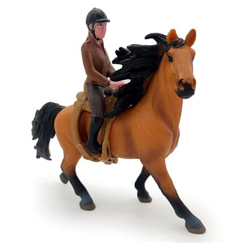 Buy Sienon Big Horse Mare And Stallion Toy Figures With Rider Saddle