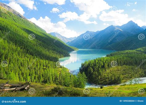 Picturesque View Of Blue Kucherla Lake Altai Mountains Stock Photo