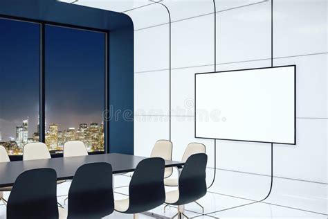 Futuristic Meeting Room Interior Stock Illustration Illustration Of