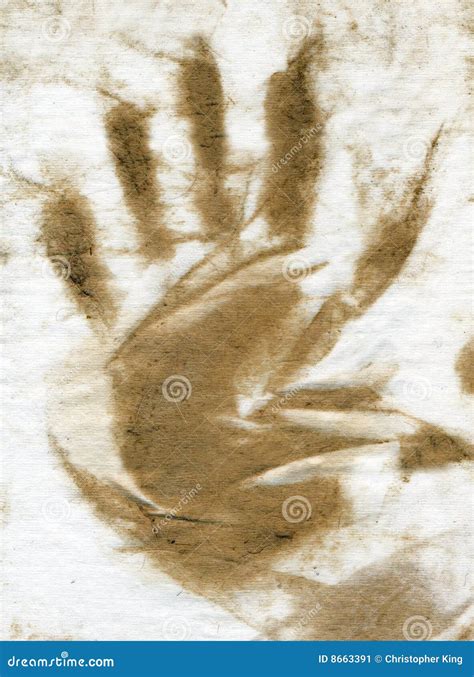 Dirty Brown Hand Print Stock Image Image 8663391