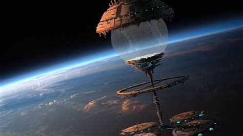 Space Orbital Stations Sci Fi Spaceship Spacecraft Citys Art Planets