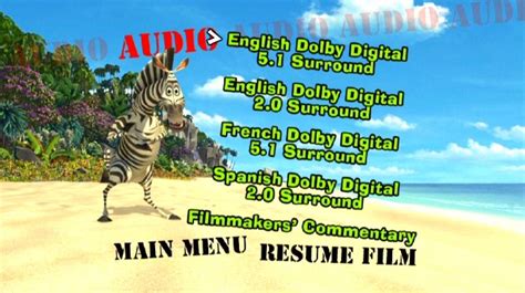 Madagascar 2005 Dvd Movie Menus