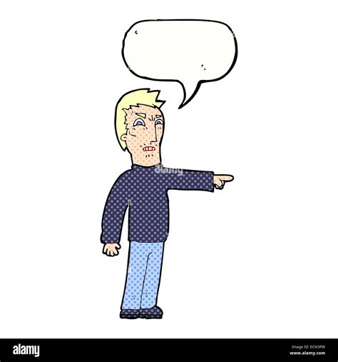 Cartoon Angry Man Pointing With Speech Bubble Stock Vector Image And Art