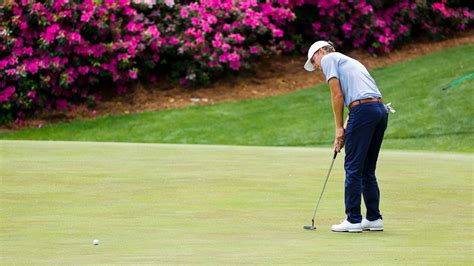 Amateur Tyler Strafaci Putts On The No 13 Green During Round 1 Of The
