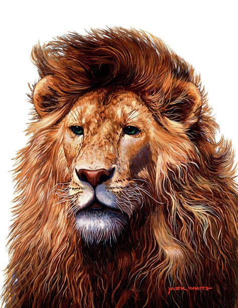 Jack White Lion Painting By Mikki Senkarik Fine Art America