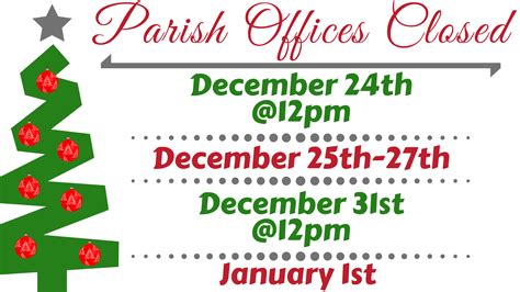 Holiday Parish Office Closures — Saint Frances Cabrini Catholic Church