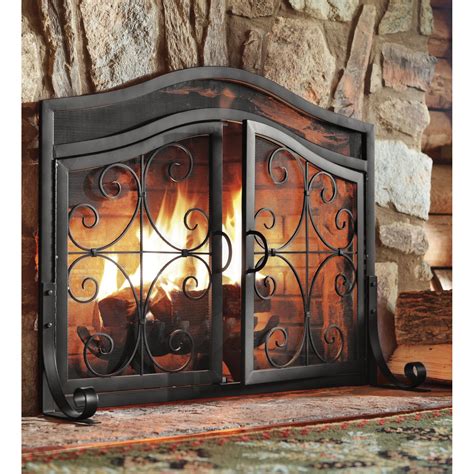 Plow And Hearth Small Crest Fireplace Screen With Doors And Reviews Wayfair