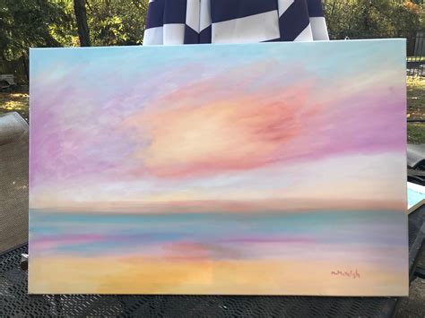 Sunset Original Oil Painting Oil On Canvas In Landscapesseascapes