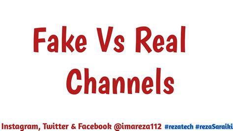 Fake Vs Real Channel Youtube