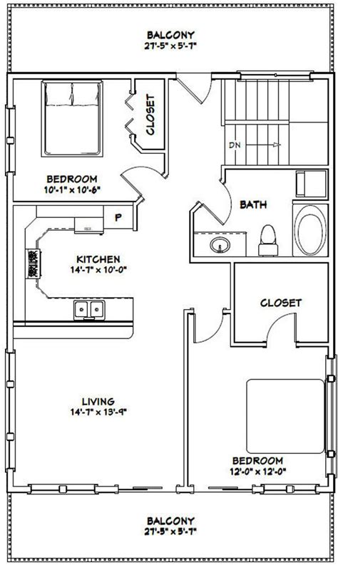 2 bedroom 14x40 floor plans. 28x36 House -- 2-Bedroom 1.5-Bath -- 1,170 sq ft -- PDF ...