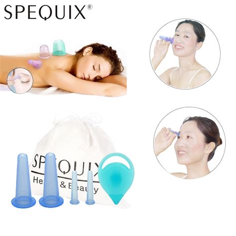 Spequix New 2 Size Facial Massage Cupping Set Silicone Cup Skin Care Equipment Kit For Face Neck
