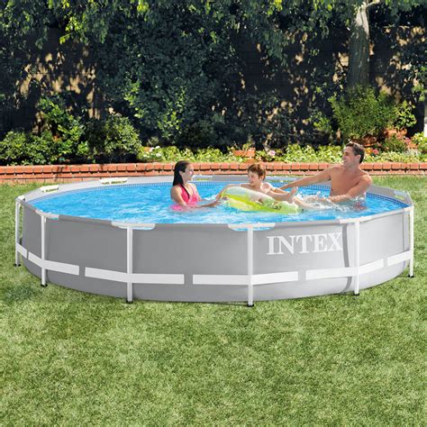 Intex 12ft 37m Round Prism Frame Pool With Filter Pump