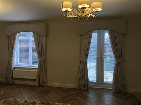 Damask Long Length Curtains And Pelmet With Rope Trim Lounge Curtains