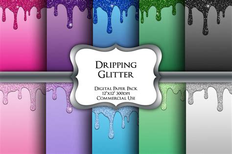 Dripping Glitter Digital Paper Pack Graphic By Party Pixelz · Creative