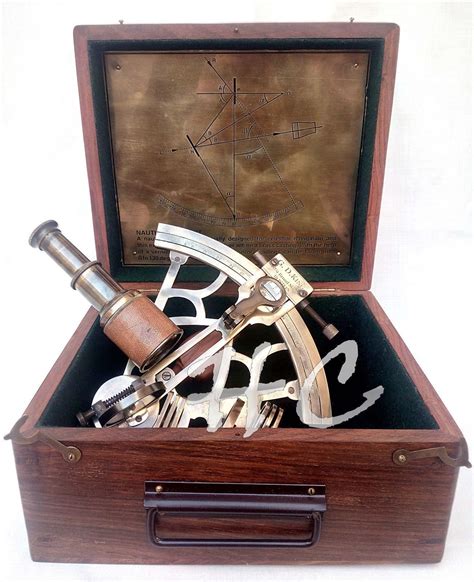 8 heavy brass antique sextant with wooden box maritime etsy