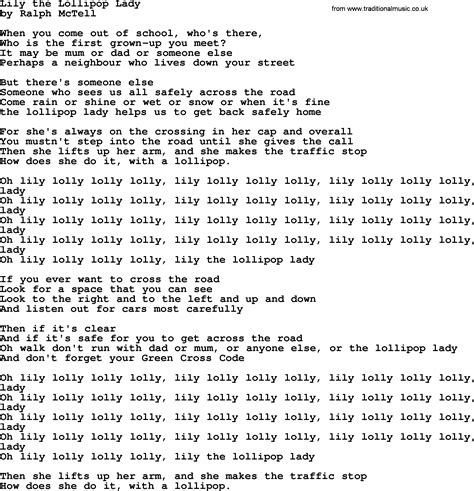 Lily The Lollipop Ladytxt By Ralph Mctell Lyrics And Chords