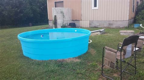 My Hillbilly Pool 1000 Gallon Blue Poly Stock Tank Got A Pool Pump
