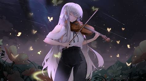 X Px K Free Download Anime Girl Playing The Violin Anime Instrument Hd Wallpaper