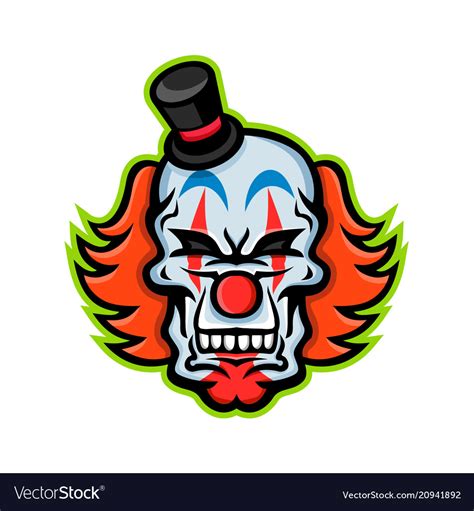 Whiteface Clown Skull Mascot Royalty Free Vector Image