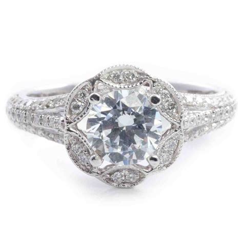 Vintage Round Diamond Engagement Rings Wedding And Bridal Inspiration