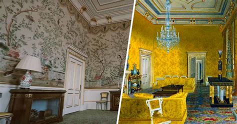 Restauration du salon jaune de Buckingham Palace recouvert ...