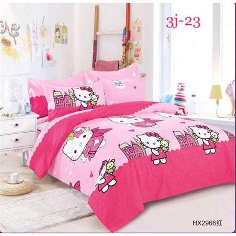 Hello kitty bedding sets will brighten your kids room with their lovely colors and pattern. HELLO KITTY 3 IN 1 QUEEN SIZE COTTON BED SHEETS SET ...