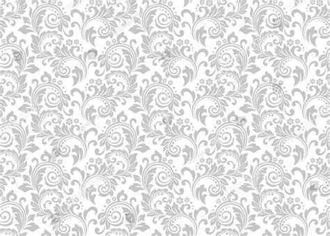 White Damask Gray Grey Floral Pattern Background Vinyl Cloth High