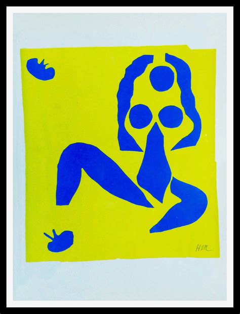 Henri MATISSE daprès Nu bleu fond jaune 1958 Lithographie