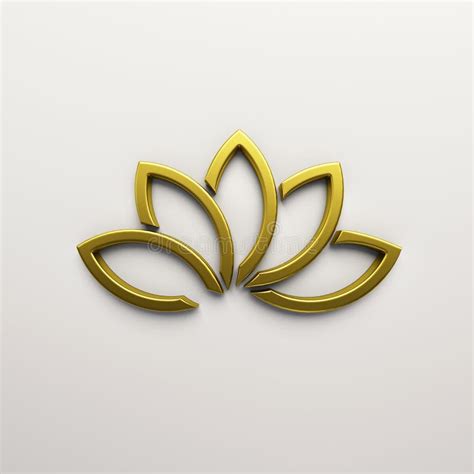 Gold Lotus Flower Background 3d Render Illustration Stock Illustration