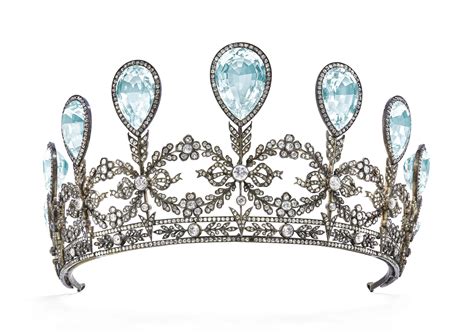 Rare Aquamarine And Diamond Tiara FabergÉ