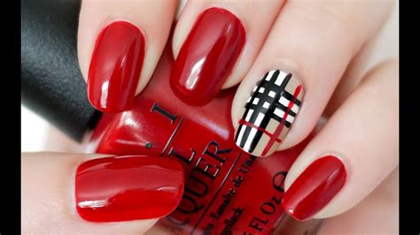Then topcoat, and you're done! Burberry Plaid Inspired Nails - YouTube