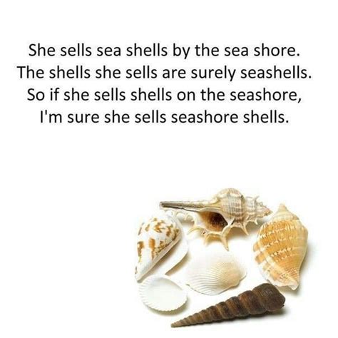 The Original Tongue Twister She Sells Seashells Tongue Twisters Sea Shells
