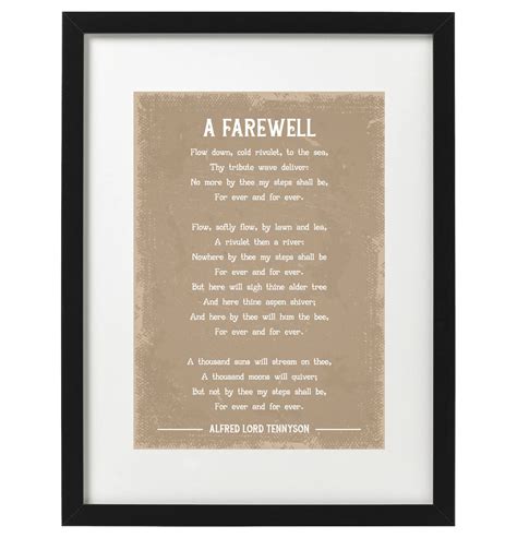 Alfred Lord Tennyson A Farewell Poem Etsy Uk