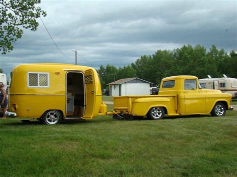 Matching Yellow Boler And Truck Vintage Travel Trailers Vintage