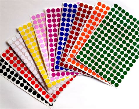Color Coded Stickers 38 Labels Round Small Dots 0375 Inch Circle 10mm