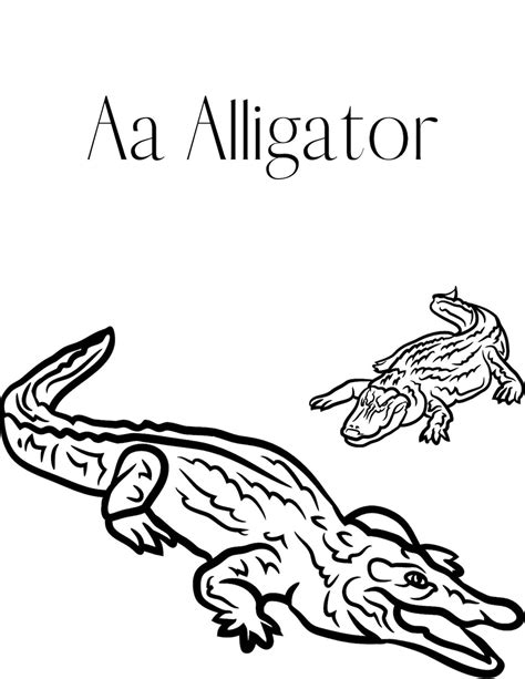 A Is For Alligator Coloring Page Etsy
