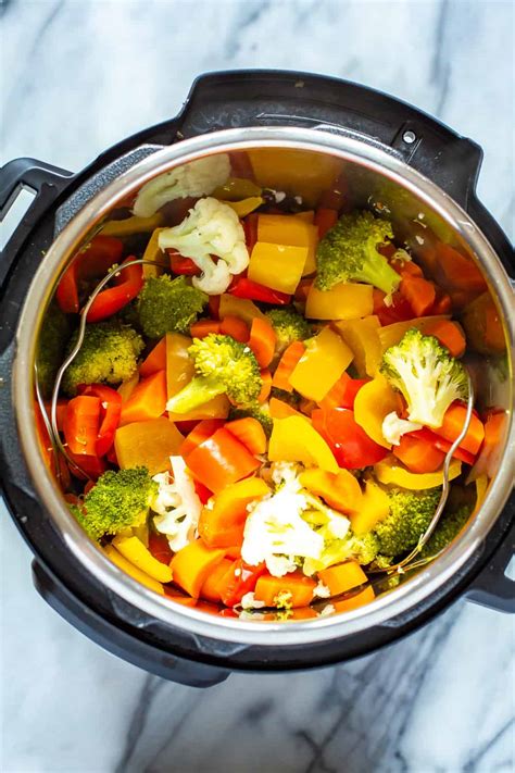 Instant Pot Steamed Vegetables Eating Instantly