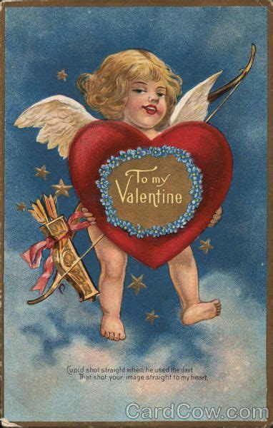 To My Valentine Cupid Holding A Heart Valentines Day Post Valentine