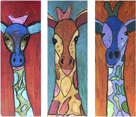 The Rolling Artroom Giraffe Portraits 1st 3rd Grade