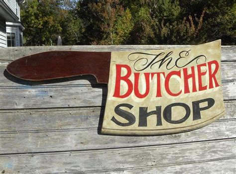 Butcher Shop Sign Original Piece Faux Vintagekitchen Decor Etsy