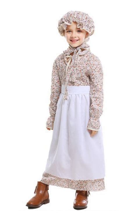 Girls Kids Poor Victorian Maid Costume Retro Nanny Book