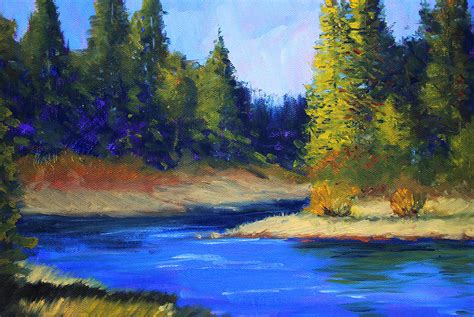 Oregon River Landscape Painting By Nancy Merkle