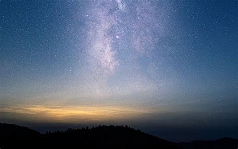 Download Wallpaper 1280x800 Starry Sky Night Landscape Stars Milky