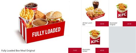 KFC Menu Prices For South Africa Kfc Fast Food Menu Meals