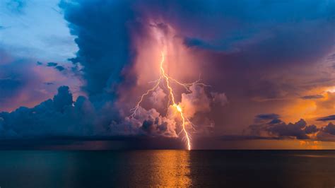 Sunset Beach Lightning On The Gulf Etsy