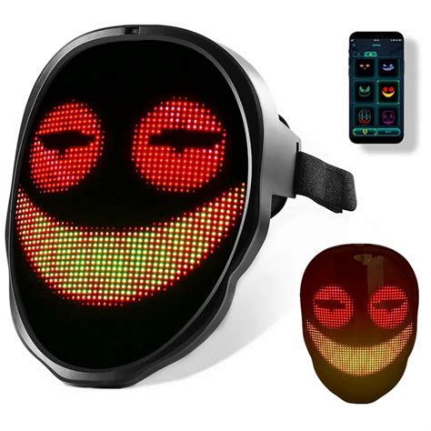 Halloween Light Up Mask With Led Screen App Controlled Led Mask Full