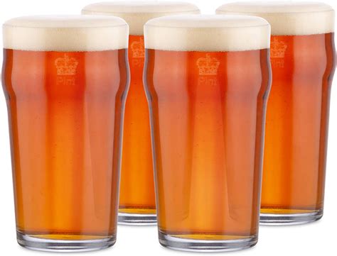 Kegworks British Pub Style Imperial Pint Glass With Etched Seal Set Of 4 T Boxed