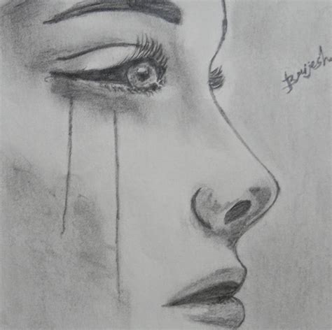 Pencil Drawing Of A Girl Crying ~ Drawing Tutorial Easy