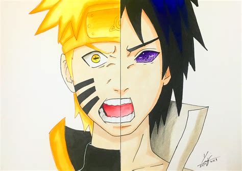 Speed Drawing Naruto And Sasuke Drawing Naruto Uzumak
