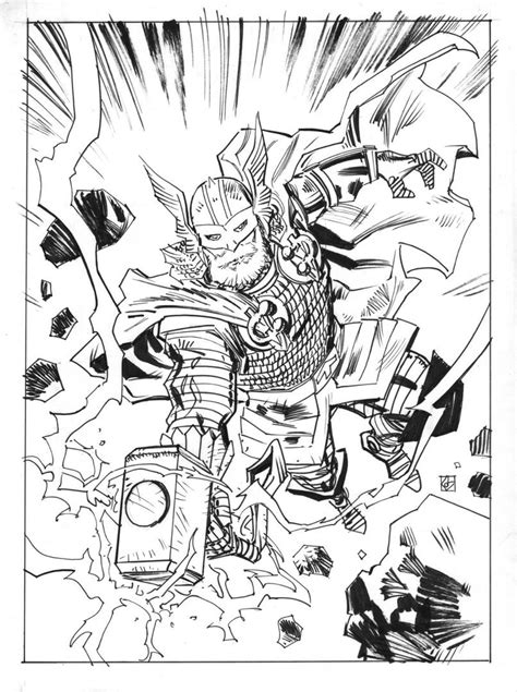 Thor Original Comic Art Drawing Dean Kotz Avengers 1914582878